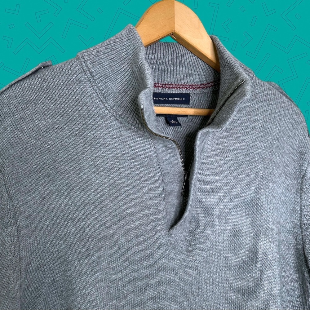 Banana Republic Quarter Zip Wool Sweater